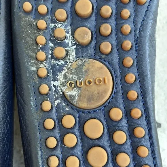 Gucci, navy driving shoes - Picture 9 of 14